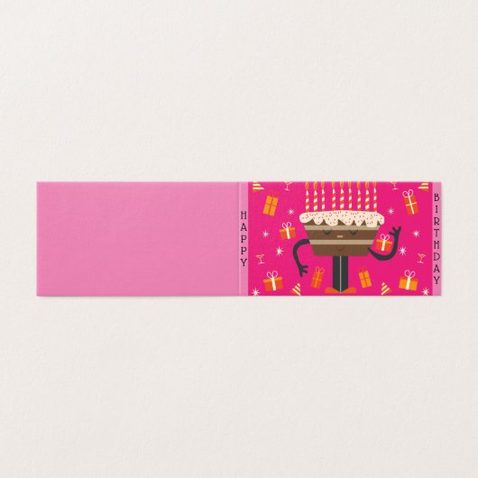 Feier Geburtstagsmuffin - Rosa (Außenseite Aufgefaltet)