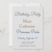 Feier-Gold und Silber-Kronprinzessin Einladung (Rückseite)