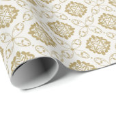 Feier | Goldene Gitterstruktur Geschenkpapier (Rolleneckpunkt)