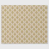 Feier | Goldener Blumenblock Geschenkpapier (Flach)