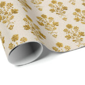 Feier | Goldener Blumenblock Geschenkpapier (Rolleneckpunkt)
