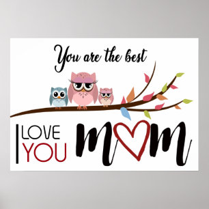 Feier "Happy Mother's Day" mit Herzen Poster