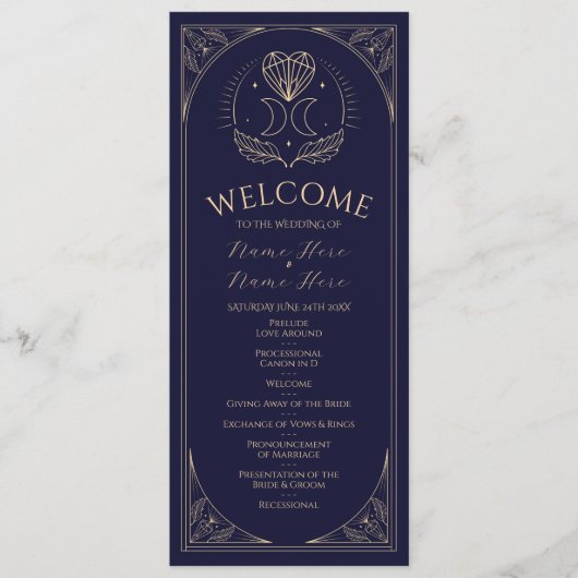 Feier Hochzeitsfeier Tarot-Programmstars Programm (Vorderseite)