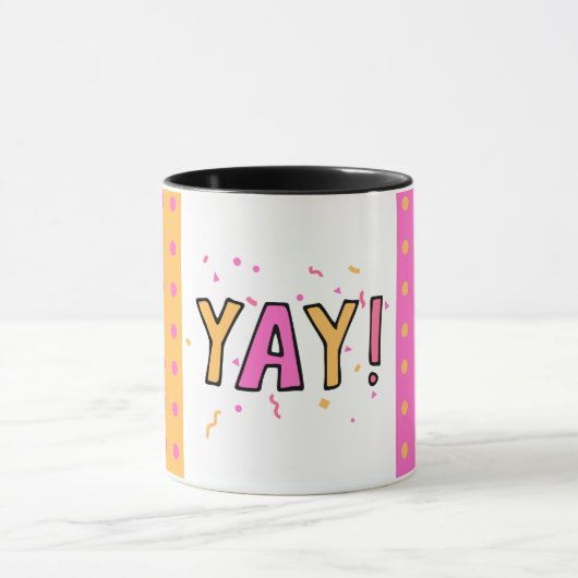 Feier I Yay I Grateful - Dots Pink Yellow Tasse (Zentrum)