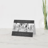 Feier ihres Lebens Moderne einfache drei Fotos Dankeskarte (Vorderseite)