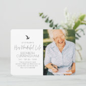 Feier ihres Lebensdenkmals Modernes Foto Einladung (Stehend Vorderseite)