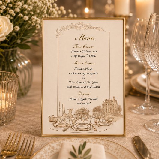 Feier im Herrenhaus-Menü nach Maß Einladung