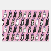 Feier-Katze-Wrap-Papier Geschenkpapier Set (Vorderseite 3)
