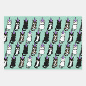 Feier-Katze-Wrap-Papier Geschenkpapier Set (Vorderseite)