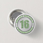 Feier-Knöpfe des Glitzer-grüne Bonbon-16 Button (Vorne & Hinten)
