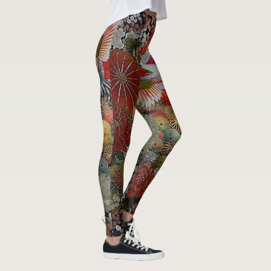 Feier-Kran-Blumenseide Leggings (Rechts)