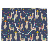 Feier-Lama-Muster Große Geschenktüte (Rückseite)