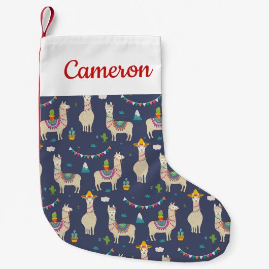 Feier-Lama-Muster Kleiner Weihnachtsstrumpf (Vorderseite)