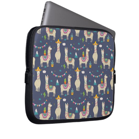 Feier-Lama-Muster Laptopschutzhülle (Vorne Rechts)
