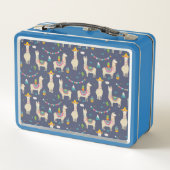 Feier-Lama-Muster Metall Brotdose (Rückseite)