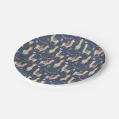 Feier-Lama-Muster Pappteller (Schrägansicht)