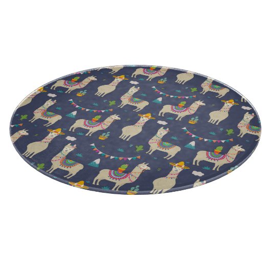 Feier-Lama-Muster Schneidebrett (Ecke)