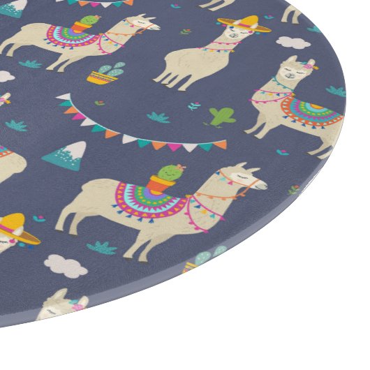 Feier-Lama-Muster Schneidebrett (Ecke)