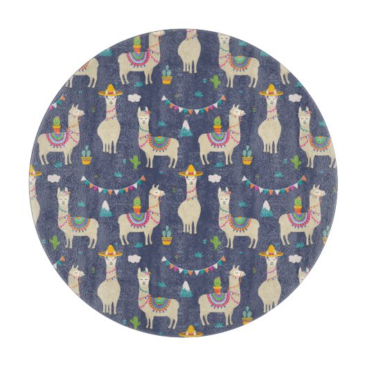 Feier-Lama-Muster Schneidebrett (Vorderseite)