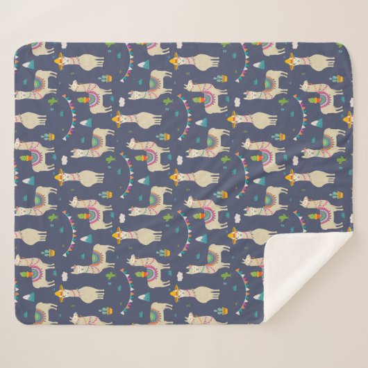 Feier-Lama-Muster Sherpadecke (Vorderseite (Horizontal))