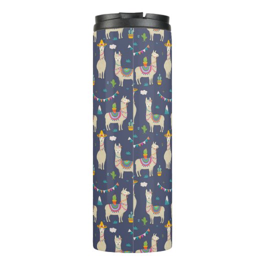 Feier-Lama-Muster Thermosbecher (Rückseite)