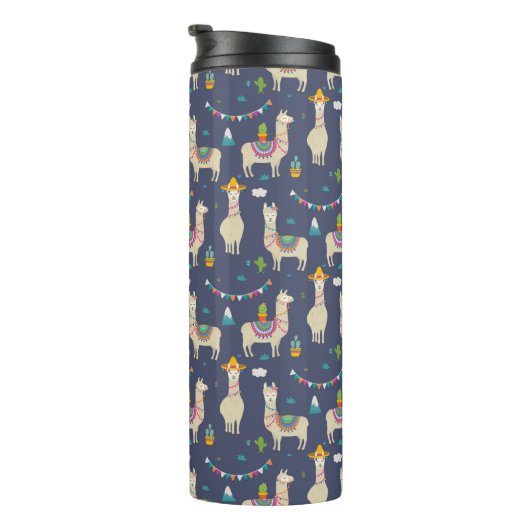 Feier-Lama-Muster Thermosbecher (Nach rechts gedreht)