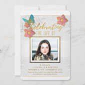 Feier Leben-des Blumenschmetterlings-Fotos laden Einladung (Vorderseite)