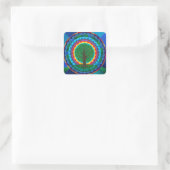 Feier-Mandala-Aufkleber Quadratischer Aufkleber (Tasche)