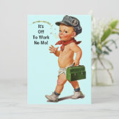 Feier mit Fun Retro-Rente-Party Einladung (Stehend Vorderseite)