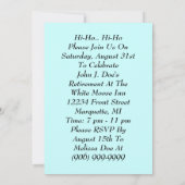 Feier mit Fun Retro-Rente-Party Einladung (Rückseite)