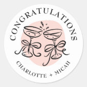 Feier Moderner Doodle Runder Aufkleber (Vorderseite)