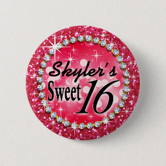 Feier-Pink Glitz bezauberndes Bling Bonbon-16 Button