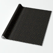 Feier | Schwarze und goldene Blumen Geschenkpapier (Ungerollt)