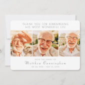 Feier seines Lebens Moderne einfache drei Fotos Dankeskarte (Vorderseite)
