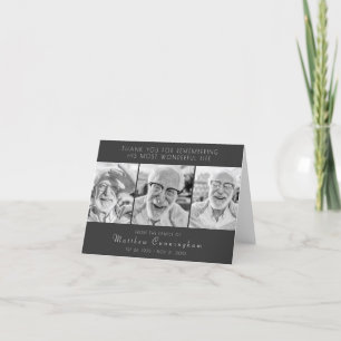 Feier seines Lebens Moderne einfache drei Fotos Dankeskarte