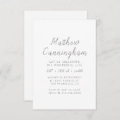 Feier seines wunderbaren Lebens Modernes Einfaches Einladung (Vorne/Hinten)