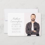 Feier seines wunderbaren Lebens Modernes Foto Einladung (Vorderseite)