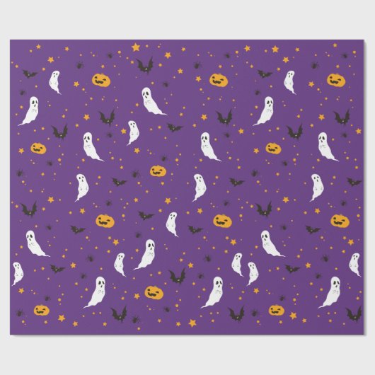 Feier-Straße - Halloween (lila) Geschenkpapier (Flach)