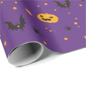 Feier-Straße - Halloween (lila) Geschenkpapier (Rolleneckpunkt)