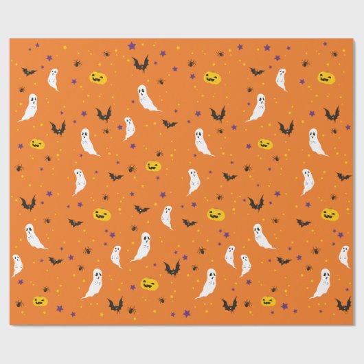 Feier-Straße - Halloween (orange) Geschenkpapier (Flach)