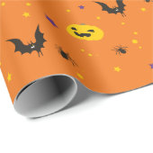 Feier-Straße - Halloween (orange) Geschenkpapier (Rolleneckpunkt)