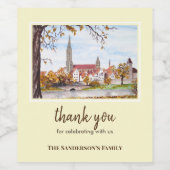 Feier Ulm Minster Deutschland Farida Greenfield Weinetikett (Einzelnes Label)