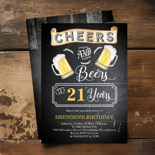 Feier und Bier bis 21 Jahre Geburtstagspartei Einladung