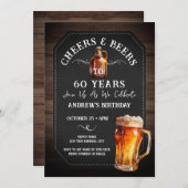 Feier und Biere 60. Geburtstagsparty Einladung (Vorne/Hinten)