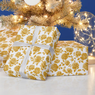 Feier   Vintage Goldene Rose Geschenkpapier