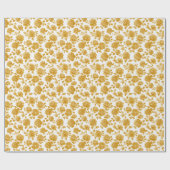 Feier | Vintage Goldene Rose Geschenkpapier (Flach)