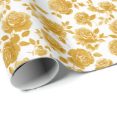 Feier | Vintage Goldene Rose Geschenkpapier (Rolleneckpunkt)