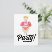 Feier! Wasserfarbe Llama Einladungspostkarte (Stehend Vorderseite)