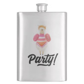 Feier! Wasserfarbe Llama Flachmann (Vorderseite)