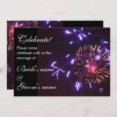 Feier Wedding lila Einladung (Vorne/Hinten)